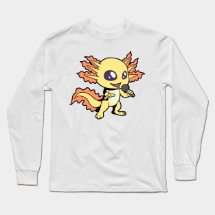 Singing amphibian with microphone - axolotl Long Sleeve T-Shirt